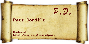 Patz Donát névjegykártya